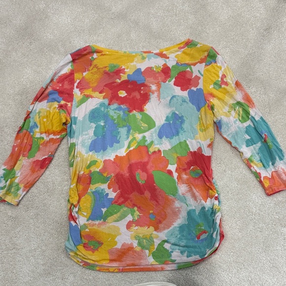Ruby Rd. Colorful Floral Long Sleeve Top🍓🍋🫐🍊🥝🍑 - Picture 9 of 14